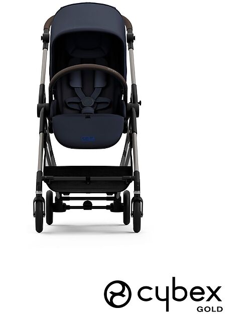 Cybex Passeggino Melio - Dark Blue - Telaio Taupe - dalla Nascita ai 15 kg Passeggini Leggeri