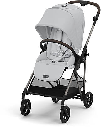 Cybex Passeggino Melio - Fog Grey - Telaio Taupe - dalla Nascita ai 15 kg Passeggini Leggeri