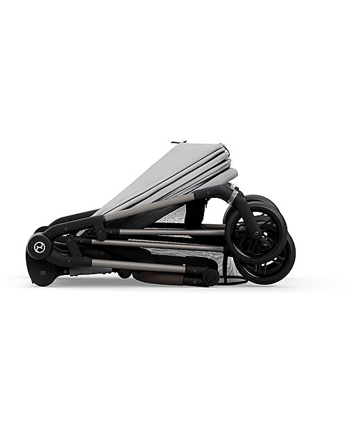 Cybex Passeggino Melio - Fog Grey - Telaio Taupe - dalla Nascita ai 15 kg Passeggini Leggeri