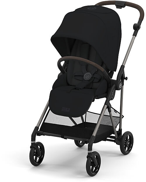 Cybex Passeggino Melio - Magic Black - Telaio Taupe - dalla Nascita ai 15 kg Passeggini Leggeri