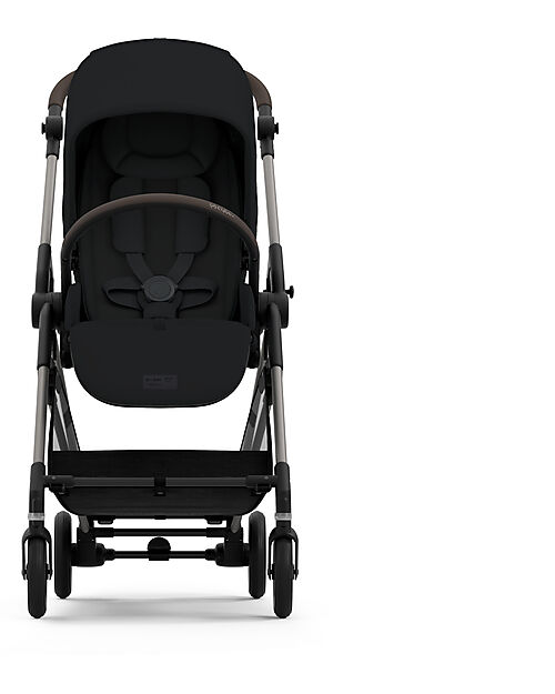Cybex Passeggino Melio - Magic Black - Telaio Taupe - dalla Nascita ai 15 kg Passeggini Leggeri