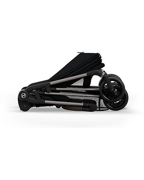 Cybex Passeggino Melio - Magic Black - Telaio Taupe - dalla Nascita ai 15 kg Passeggini Leggeri