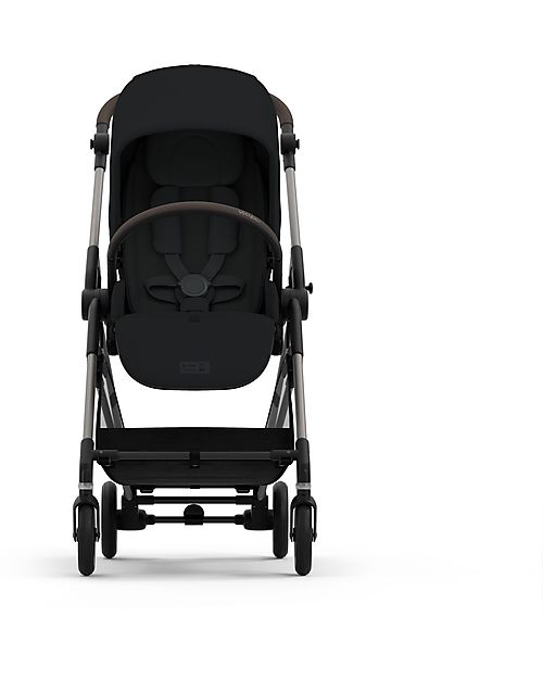 Cybex Passeggino Melio - Moon Black - Versatile e Super Leggero - dalla Nascita ai 15kg Passeggini Leggeri
