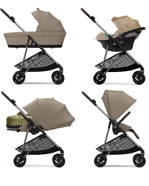 Cybex Passeggino Melio - Seashell Beige - Versatile e Super Leggero - dalla Nascita ai 15kg Passeggini Leggeri