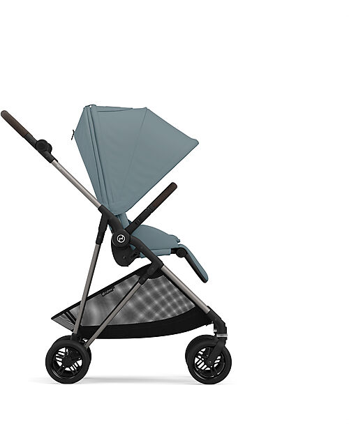 Cybex Passeggino Melio - Stormy Blue - Telaio Taupe - dalla Nascita ai 15 kg Passeggini Leggeri