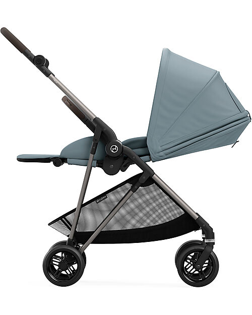 Cybex Passeggino Melio - Stormy Blue - Telaio Taupe - dalla Nascita ai 15 kg Passeggini Leggeri