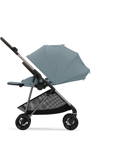 Cybex Passeggino Melio - Stormy Blue - Telaio Taupe - dalla Nascita ai 15 kg Passeggini Leggeri