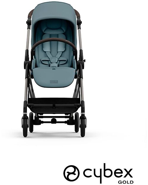 Cybex Passeggino Melio - Stormy Blue - Telaio Taupe - dalla Nascita ai 15 kg Passeggini Leggeri