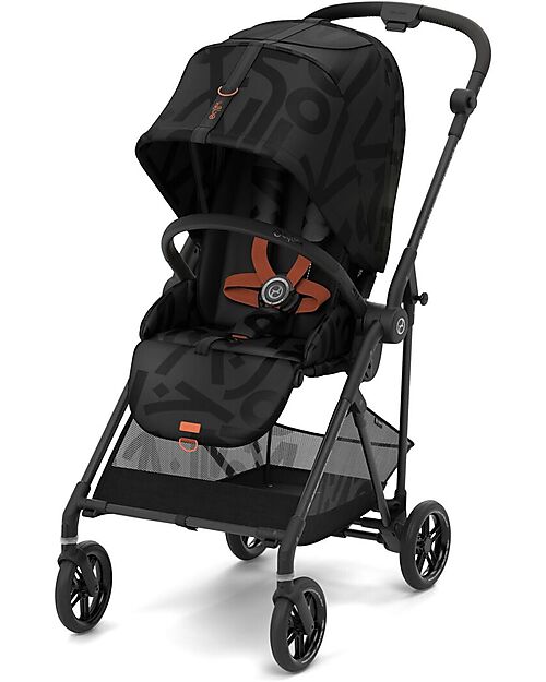 Cybex Passeggino Melio Street - Real Black - Design Street Art - dalla Nascita ai 15kg Passeggini Leggeri
