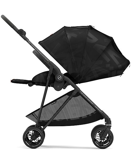 Cybex Passeggino Melio Street - Real Black - Design Street Art - dalla Nascita ai 15kg Passeggini Leggeri
