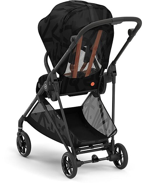 Cybex Passeggino Melio Street - Real Black - Design Street Art - dalla Nascita ai 15kg Passeggini Leggeri