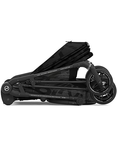 Cybex Passeggino Melio Street - Real Black - Design Street Art - dalla Nascita ai 15kg Passeggini Leggeri