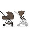 Cybex Passeggino Mios Duo Comfort - Telaio Matt Black + Seduta e Navicella Richiudibile Coconut Brown Pedane