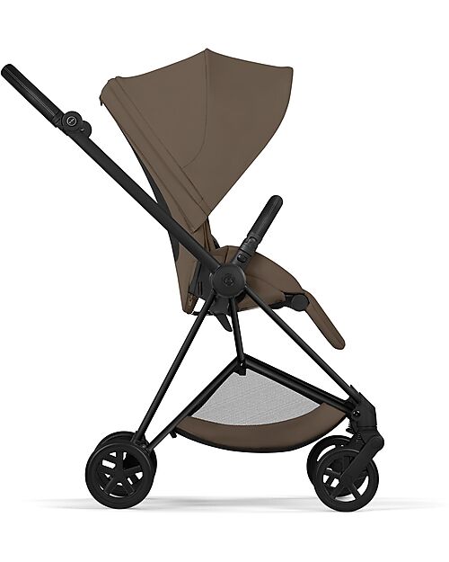 Cybex Passeggino Mios Duo Comfort - Telaio Matt Black + Seduta e Navicella Richiudibile Coconut Brown Pedane