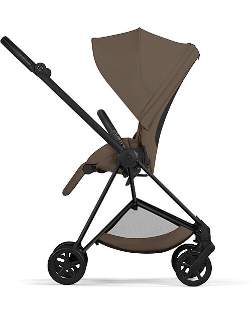 Cybex Passeggino Mios Duo Comfort - Telaio Matt Black + Seduta e Navicella Richiudibile Coconut Brown Pedane