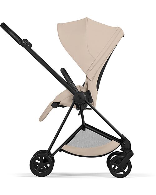 Cybex Passeggino Mios Duo Comfort - Telaio Matt Black + Seduta e Navicella Richiudibile Cozy Beige Pedane