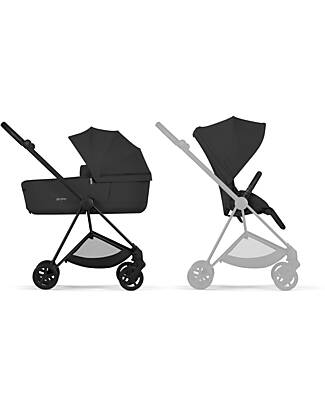 Cybex Passeggino Mios Duo Comfort - Telaio Matt Black + Seduta e Navicella Richiudibile Sepia Black Pedane