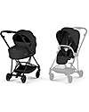 Cybex Passeggino Mios Duo Comfort - Telaio Matt Black + Seduta e Navicella Richiudibile Sepia Black Pedane