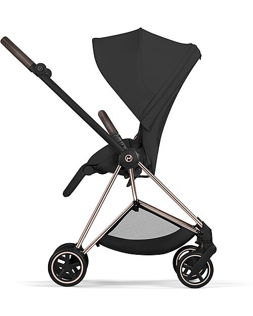 Cybex Passeggino Mios Duo Comfort - Telaio Rosegold + Seduta e Navicella Richiudibile Sepia Black Pedane