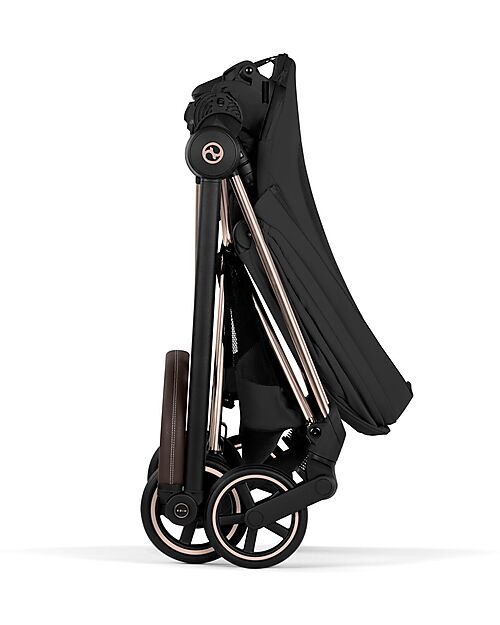 Cybex Passeggino Mios Duo Comfort - Telaio Rosegold + Seduta e Navicella Richiudibile Sepia Black Pedane