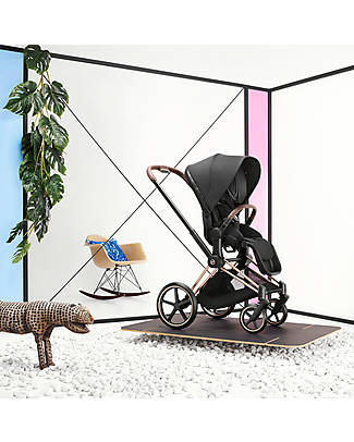 Cybex Passeggino Mios - Telaio Oro Rosa e Seduta Deep Black Passeggini Classici