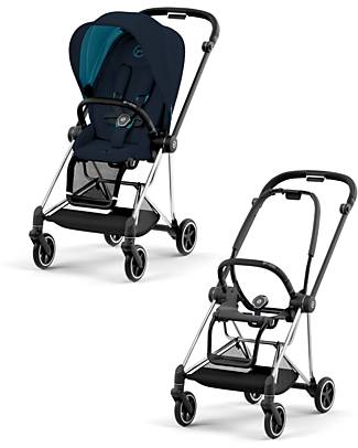 Cybex Passeggino Mios3 Platinum - Telaio Chrome Black e Seduta Midnight Blue Passeggini Classici