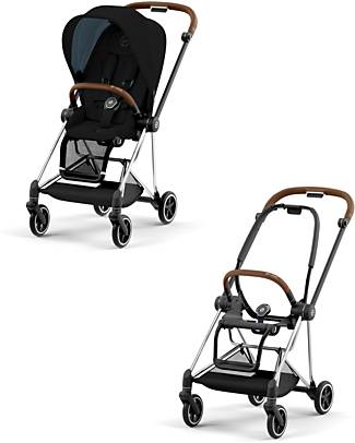 Cybex Passeggino Mios3 Platinum - Telaio Chrome Brown e Seduta Deep Black Passeggini Classici