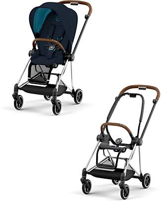 Cybex Passeggino Mios3 Platinum - Telaio Chrome Brown e Seduta Midnight Blue Passeggini Classici