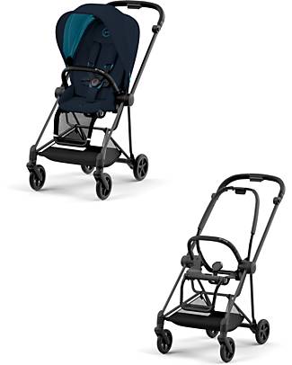 Cybex Passeggino Mios3 Platinum - Telaio Matt Black e Seduta Midnight Blue Passeggini Classici