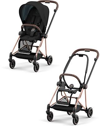 Cybex Passeggino Mios3 Platinum - Telaio Rose Gold e Seduta Deep Black Passeggini Classici