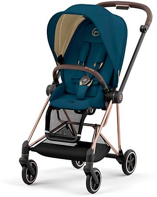 Cybex Passeggino Mios3 Platinum - Telaio Rose Gold e Seduta Mountain Blue Passeggini Classici
