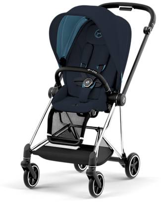 Cybex Passeggino Mios3 - Telaio Chrome Black e Seat Pack Midnight Blue Passeggini Classici