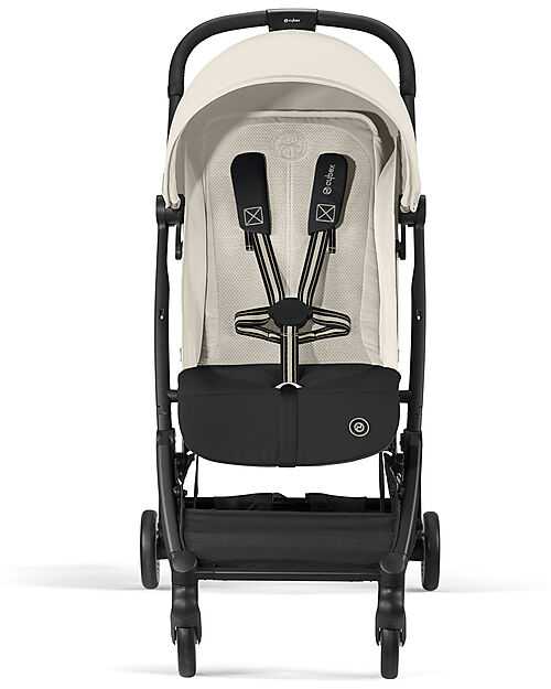 Cybex Passeggino Orfeo - Canvas White - Con Dettaglio Telaio Black - Nuovo Modello Passeggini Leggeri
