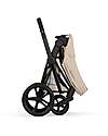 Cybex Passeggino Priam Duo Comfort - Telaio Matt Black + Seduta e Navicella Richiudibile Cozy Beige Pedane