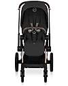 Cybex Passeggino Priam Duo Comfort - Telaio Rosegold + Seduta e Navicella Richiudibile Sepia Black Pedane