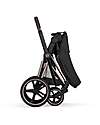 Cybex Passeggino Priam Duo Comfort - Telaio Rosegold + Seduta e Navicella Richiudibile Sepia Black Pedane