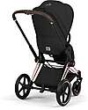 Cybex Passeggino Priam Duo Comfort - Telaio Rosegold + Seduta e Navicella Richiudibile Sepia Black Pedane