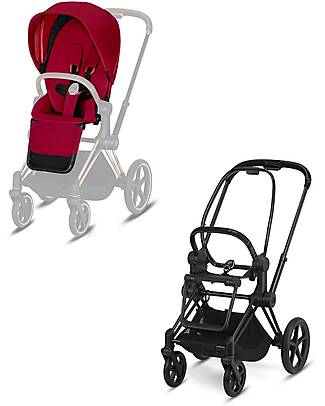 Cybex Passeggino Priam - Telaio Matt Black + Seat Pack True Red Passeggini Classici