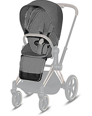 Cybex Passeggino Priam - Telaio Nero e Seduta Grigia Passeggini Classici