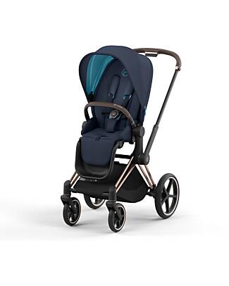 Cybex Passeggino Priam4 Platinum - Telaio Rose Gold e Seduta Nautical Blue Passeggini Classici