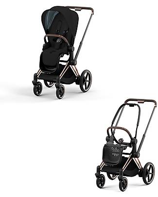 Cybex Passeggino Priam4 - Telaio Oro Rosa e Seat Pack Deep Black Passeggini Classici