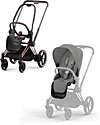 Cybex Passeggino Priam4 - Telaio Passeggino Rosegold con Seat Pack Mirage Grey Passeggini Classici