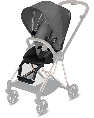 Cybex Seat Pack Plus per Passeggino Mios3 - Manhattan Grey - con Cappottina Passeggini Classici