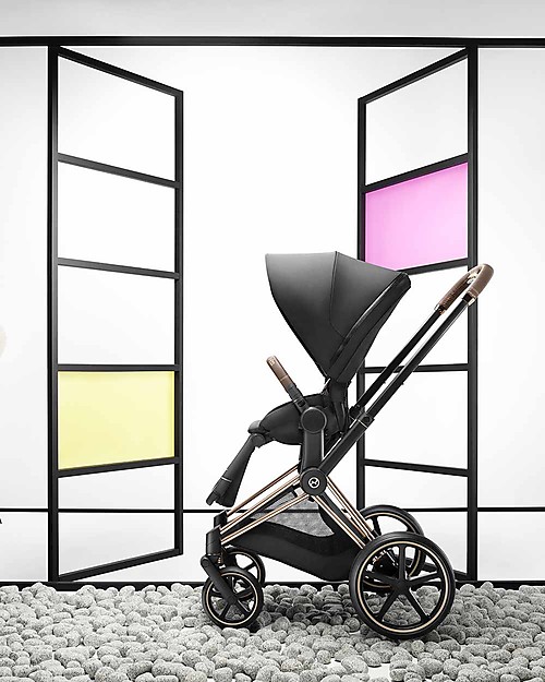 Cybex Seduta Comfort  per Passeggino Priam - Deep Black - Include Cappottina Passeggini Classici