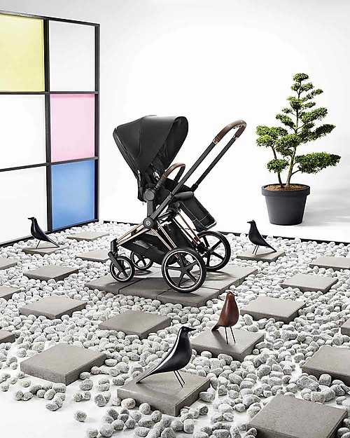 Cybex Seduta Comfort  per Passeggino Priam - Deep Black - Include Cappottina Passeggini Classici