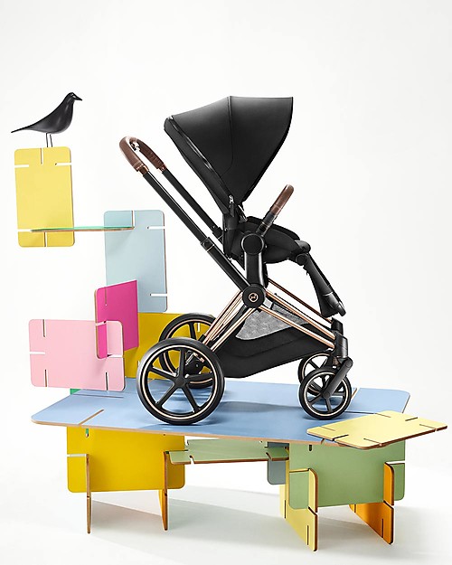 Cybex Seduta Comfort  per Passeggino Priam - Deep Black - Include Cappottina Passeggini Classici