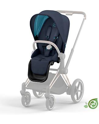 Cybex Seduta  per Passeggino Priam o e-Priam- Dark Navy Blue - Include Cappottina - Collezione Conscious Tessuto Realizzato con 31 Bottoglie di Plastica Riciclate Passeggini Classici