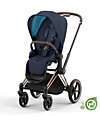 Cybex Seduta  per Passeggino Priam o e-Priam- Dark Navy Blue - Include Cappottina - Collezione Conscious Tessuto Realizzato con 31 Bottoglie di Plastica Riciclate Passeggini Classici