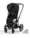 Cybex Seduta  per Passeggino Priam o e-Priam - Onyx Black  - Include Cappottina - Collezione Conscious Tessuto Realizzato con 31 Bottoglie di Plastica Riciclate Passeggini Classici
