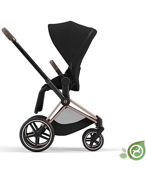 Cybex Seduta  per Passeggino Priam o e-Priam - Onyx Black  - Include Cappottina - Collezione Conscious Tessuto Realizzato con 31 Bottoglie di Plastica Riciclate Passeggini Classici
